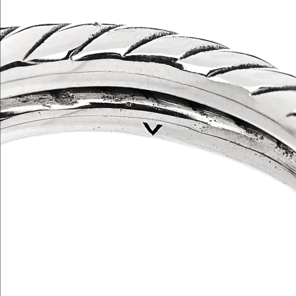 David Yurman Sterling Silver Diamond Blue Topaz 14mm Chatelaine Ring Size 6.5 - Picture 6 of 7